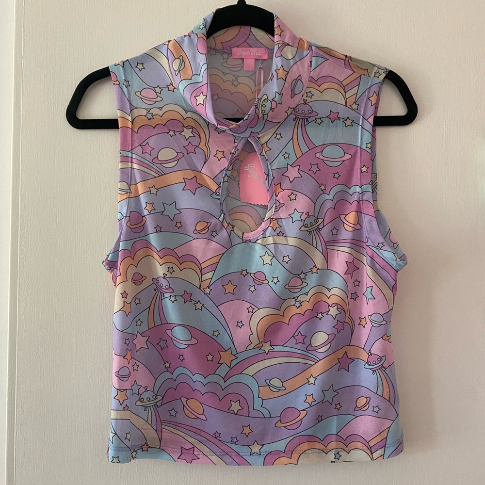 Keyhole Pastel Space Top 👽☮️🪐